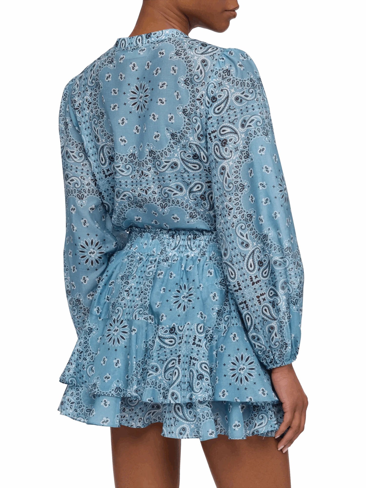 MC2 Saint Barth Harper Silk Voile Blouse In Lurex Silk Voile With Bandanna Print 5 MC2 Saint Barth Harper Silk Voile Blouse In Lurex Silk Voile With Bandanna Print - Image 3