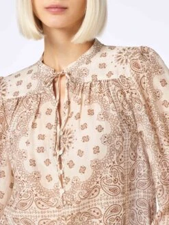 MC2 Saint Barth Woman Silk Voile Blouse Harper With Bandanna Print -MC2 Saint Barth Shop UID HRP00104846F WOMAN SHIRT WHITE 20240727163500 3