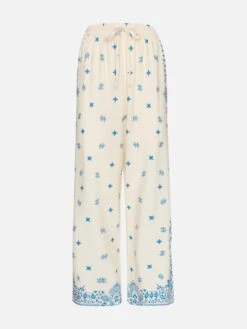 MC2 Saint Barth Ikaria Wide-leg Pants With Bandanna Placed Print -MC2 Saint Barth Shop UID IKA000105480H WOMAN PANT WHITE 0 0 20250320123502 5