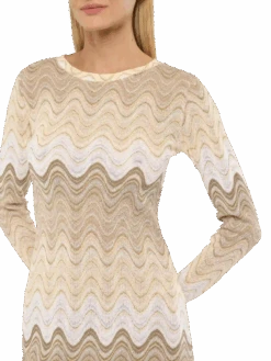 MC2 Saint Barth Imany Raschel Mini Dress In Gold Hues 9 MC2 Saint Barth Imany Raschel Mini Dress In Gold Hues -MC2 Saint Barth Shop UID IMY00100187H WOMAN DRESS BEIGE CHEVRON 0 2