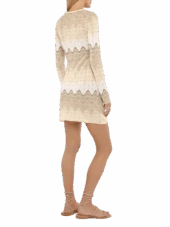 MC2 Saint Barth Imany Raschel Mini Dress In Gold Hues 10 MC2 Saint Barth Imany Raschel Mini Dress In Gold Hues -MC2 Saint Barth Shop UID IMY00100187H WOMAN DRESS BEIGE CHEVRON 0 3
