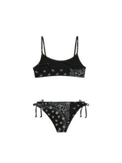 MC2 Saint Barth Girl Bralette Bikini With Bandanna Print -MC2 Saint Barth Shop UID JAI000100177B GIRL BIKINI BLACK 0 0 2