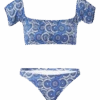 Floral Denim Bandeau Bikini