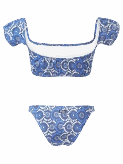 Floral Denim Bandeau Bikini -MC2 Saint Barth Shop UID JANN001DNFL61 janine denim florealmodella 4