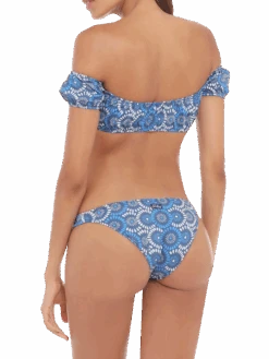 Floral Denim Bandeau Bikini -MC2 Saint Barth Shop UID JANN001DNFL61 janine denim florealmodella 8