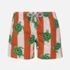 MC2 Saint Barth Boy Mid-length Jean Swim-shorts With Sea Turtle Print -MC2 Saint Barth Shop UID JEA000100464F BOY SWIMSHORT ORANGE PARTY ANIMAL 01