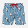 MC2 Saint Barth Jean Mid-length Swim Shorts With Snoopy Print | SNOOPY PEANUTS® SPECIAL EDITION -MC2 Saint Barth Shop UID JEA000101132H BOY SWIMSHORT BLUE PEANUTS 01