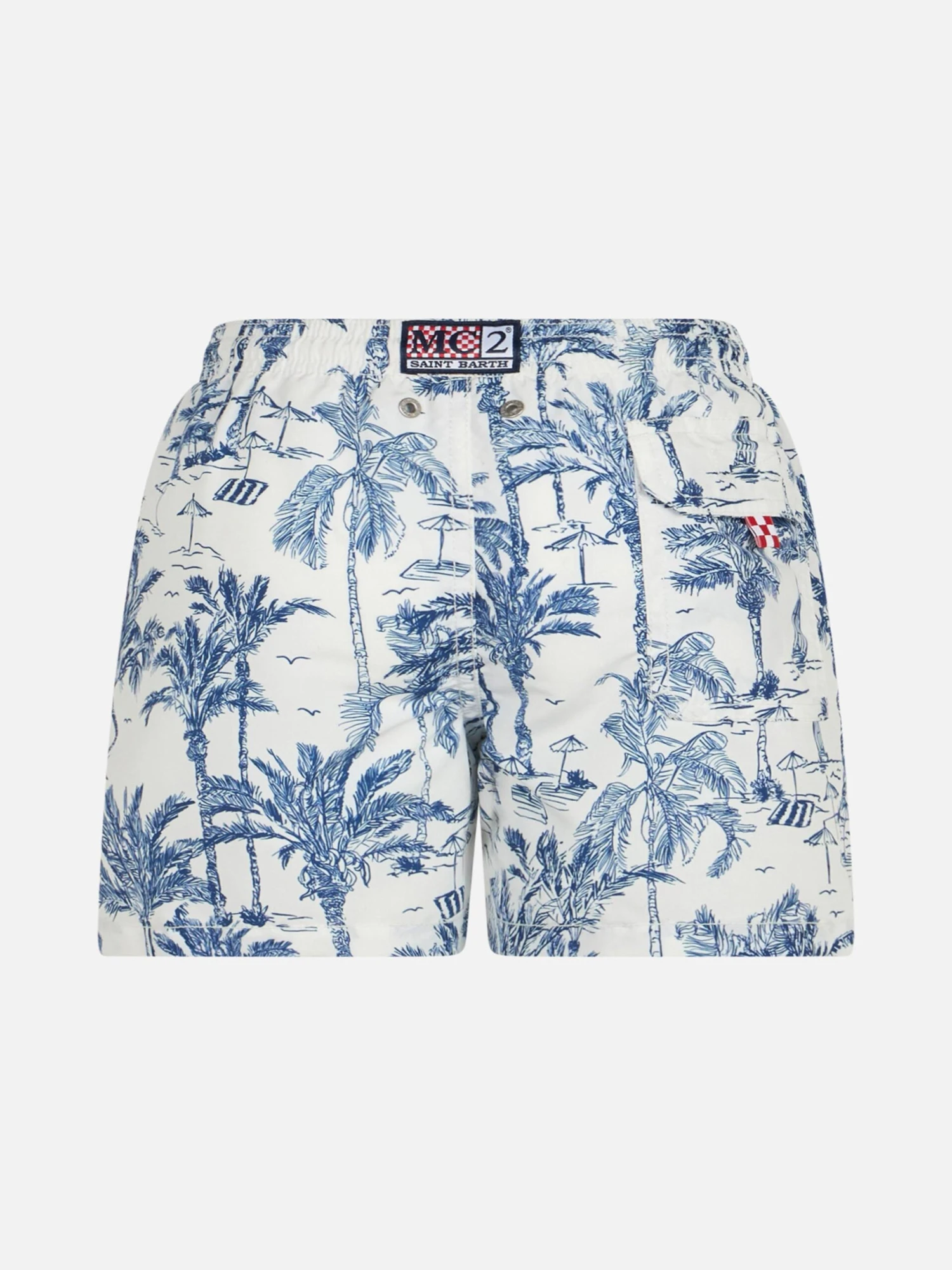 MC2 Saint Barth Jean Mid-length Swim Shorts With Toile De Jouy Print 4 MC2 Saint Barth Jean Mid-length Swim Shorts With Toile De Jouy Print - Image 2
