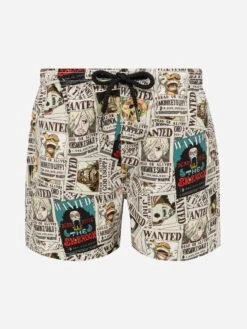 MC2 Saint Barth Jean Mid-length Swim Shorts With One Piece Print | ONE PIECE SPECIAL EDITION