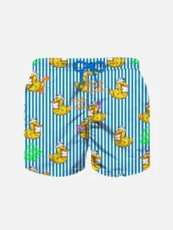 MC2 Saint Barth Boy Swim Shorts With Crypto Ducky Print | CRYPTO PUPPETS SPECIAL EDITION
