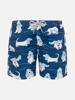 Basset Hound Print Boy Swimshorts