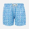MC2 Saint Barth Boy Light Fabric Swim Shorts With Light Blue Mushrooms Print
