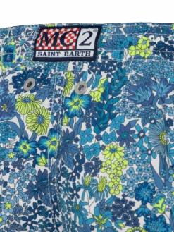 MC2 Saint Barth Jean Lighting Lightweight Fabric Swim Shorts With Margaret Annie Print | MADE WITH LIBERY FABRIC -MC2 Saint Barth Shop UID JEA000400245H BOY SWIMSHORT BLUE FLOWERS LIBERTY 20250407083500 03