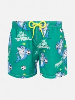 MC2 Saint Barth Jean Lighting Lightweight Fabric Swim Shorts With Cryptopuppets Shark Print | CRYPTOPUPPETS SPECIAL EDITION