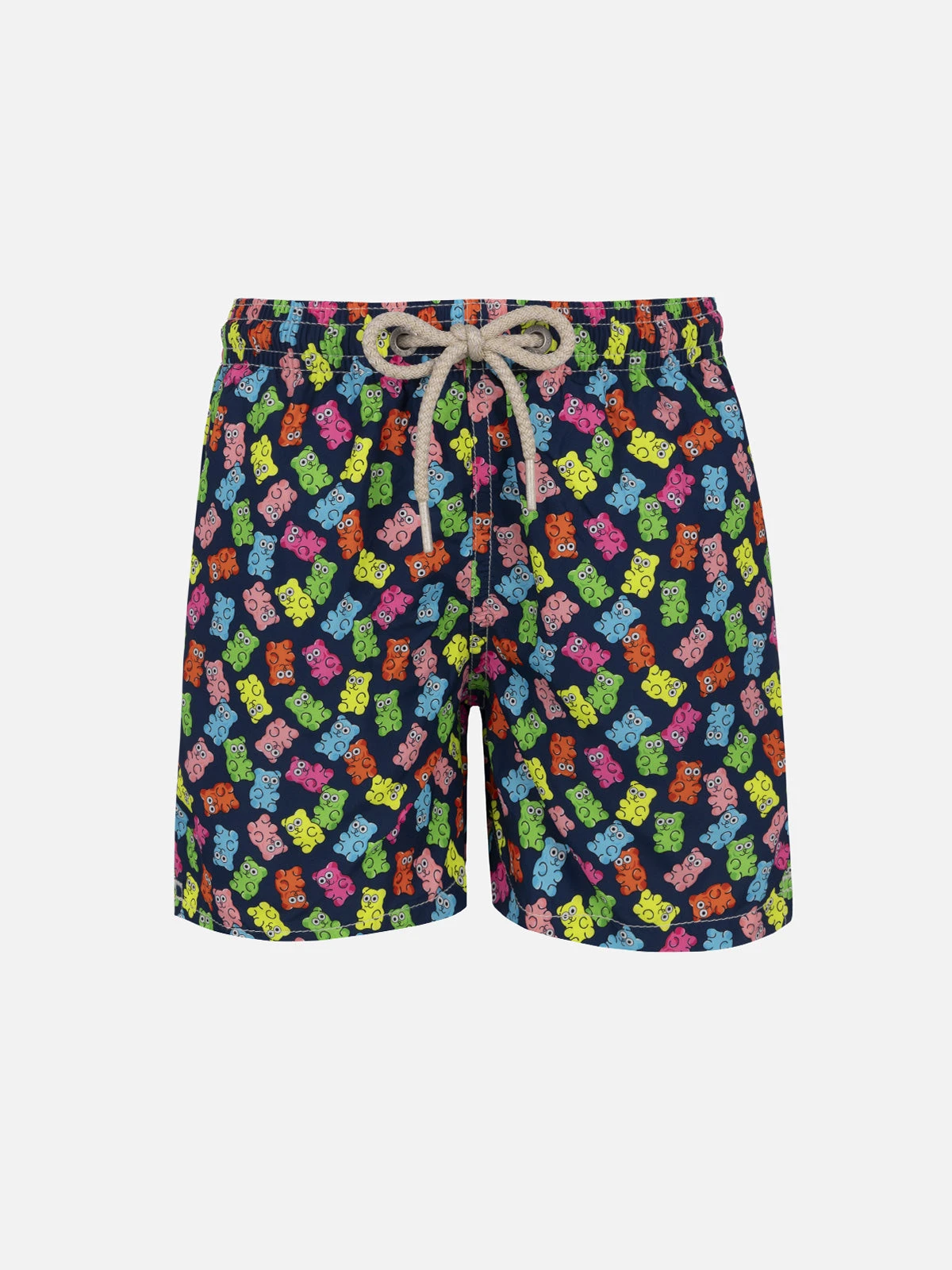 MC2 Saint Barth Boy Lightweight Fabric Swim-shorts Jean Lighting With Candy Bears Print 3 MC2 Saint Barth Boy Lightweight Fabric Swim-shorts Jean Lighting With Candy Bears Print