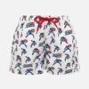 MC2 Saint Barth Boy Lightweight Fabric Swim-shorts Jean Lighting With Captain America Print | MARVEL SPECIAL EDITION