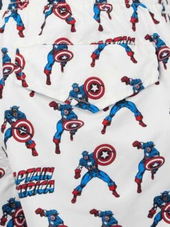 MC2 Saint Barth Boy Lightweight Fabric Swim-shorts Jean Lighting With Captain America Print | MARVEL SPECIAL EDITION -MC2 Saint Barth Shop UID JEA000402948F KIDS SWIMSHORT WHITE 20240905105110 3