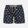 MC2 Saint Barth Boy Lightweight Fabric Swim-shorts Jean Lighting With Fishes Print -MC2 Saint Barth Shop UID JEA000402949F BOY SWIMSHORT BLUE NAVY 01