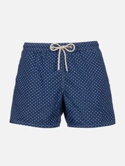 MC2 Saint Barth Boy Lightweight Fabric Swim-shorts Jean Lighting With Polka Dots Print