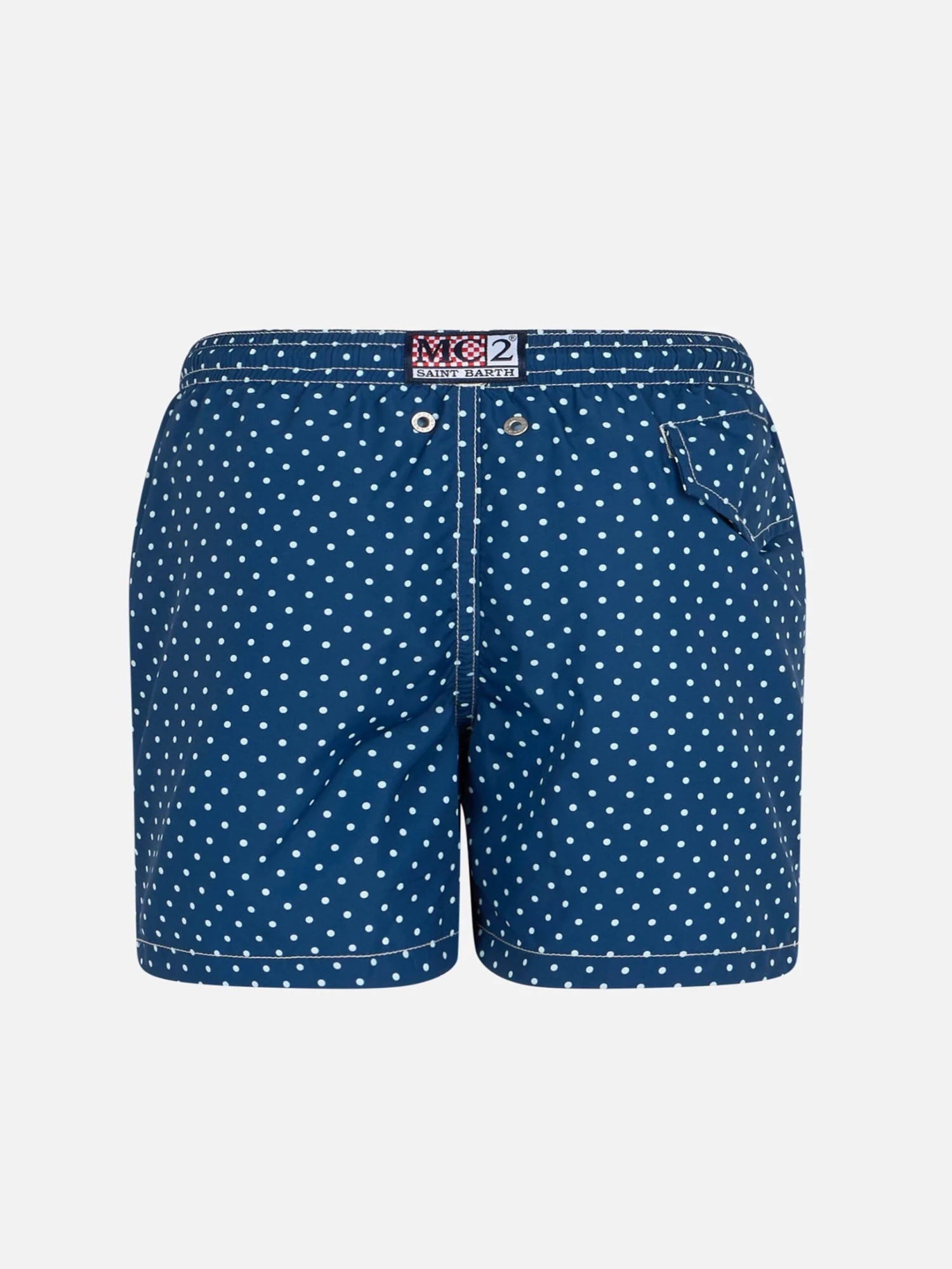 MC2 Saint Barth Boy Lightweight Fabric Swim-shorts Jean Lighting With Polka Dots Print 4 MC2 Saint Barth Boy Lightweight Fabric Swim-shorts Jean Lighting With Polka Dots Print - Image 2