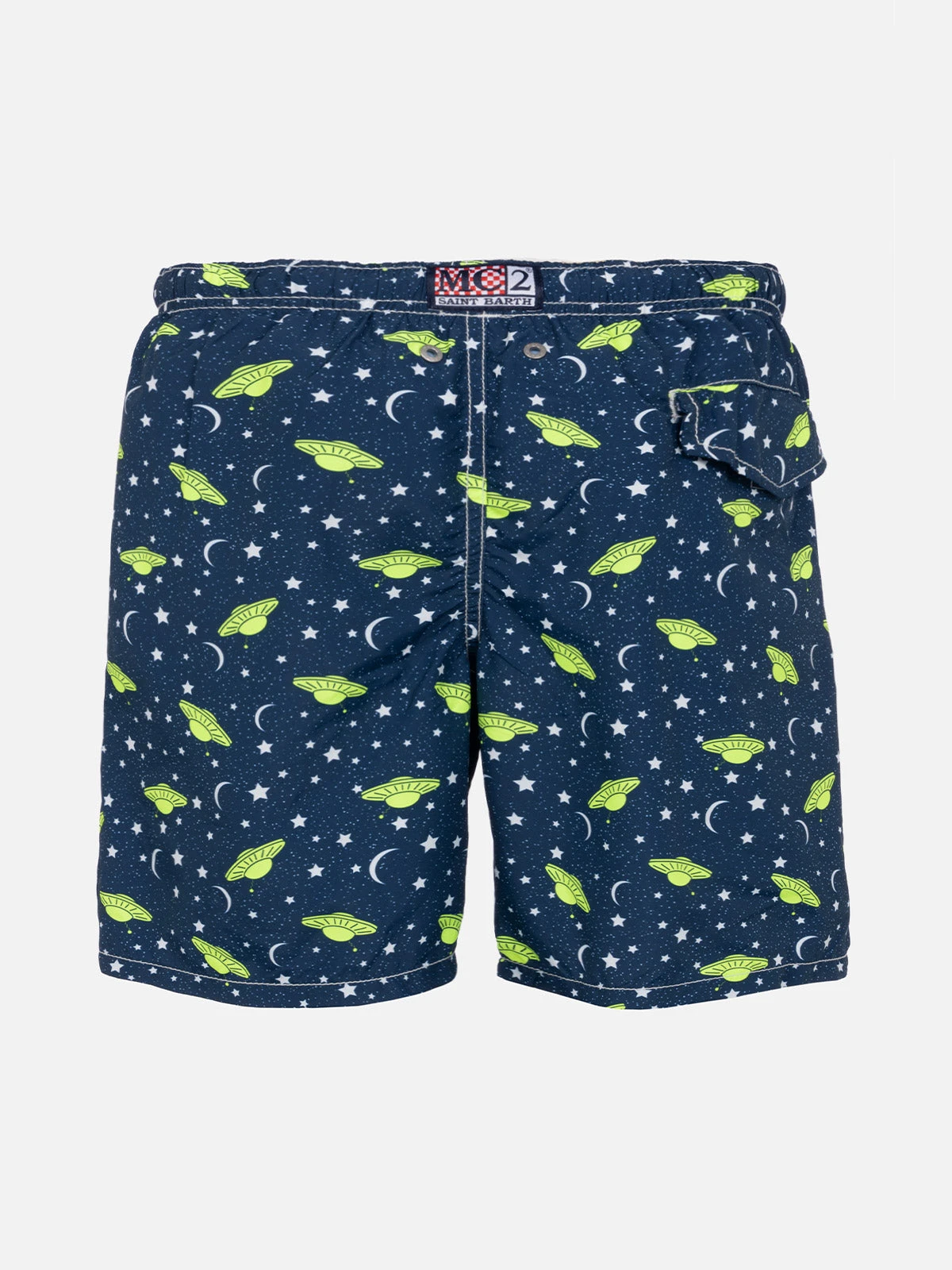 MC2 Saint Barth Boy Light Fabric Swim Shorts With UFO Print 4 MC2 Saint Barth Boy Light Fabric Swim Shorts With UFO Print - Image 2