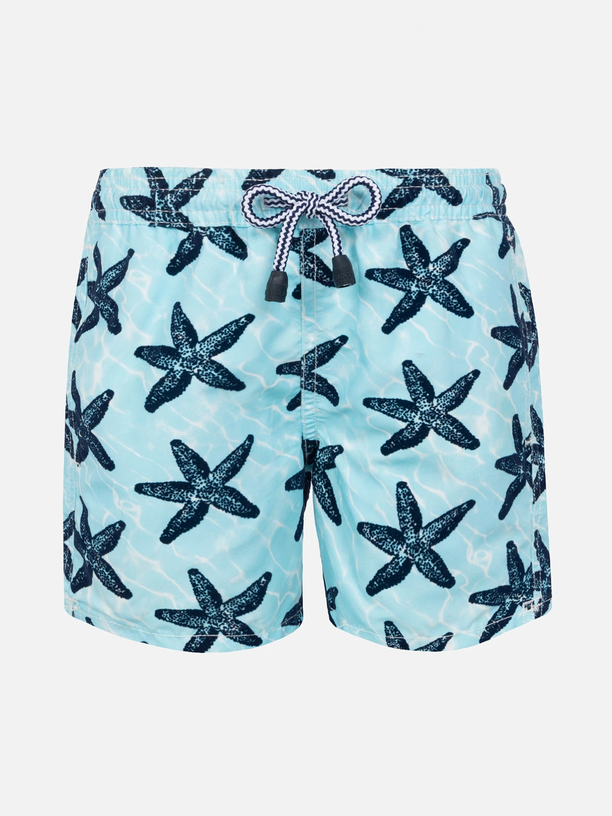 Boy Swim Shorts With Flocked Starfish Print 3 Boy Swim Shorts With Flocked Starfish Print