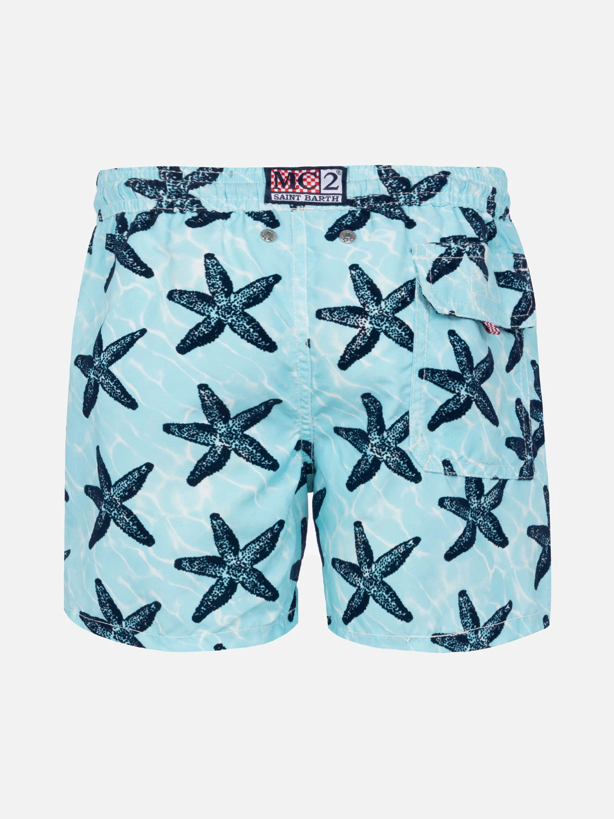 Boy Swim Shorts With Flocked Starfish Print 4 Boy Swim Shorts With Flocked Starfish Print - Image 2