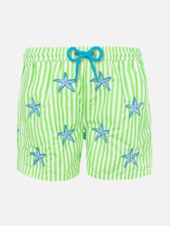 MC2 Saint Barth Boy Classic Swim Shorts With Starfish Embroidery