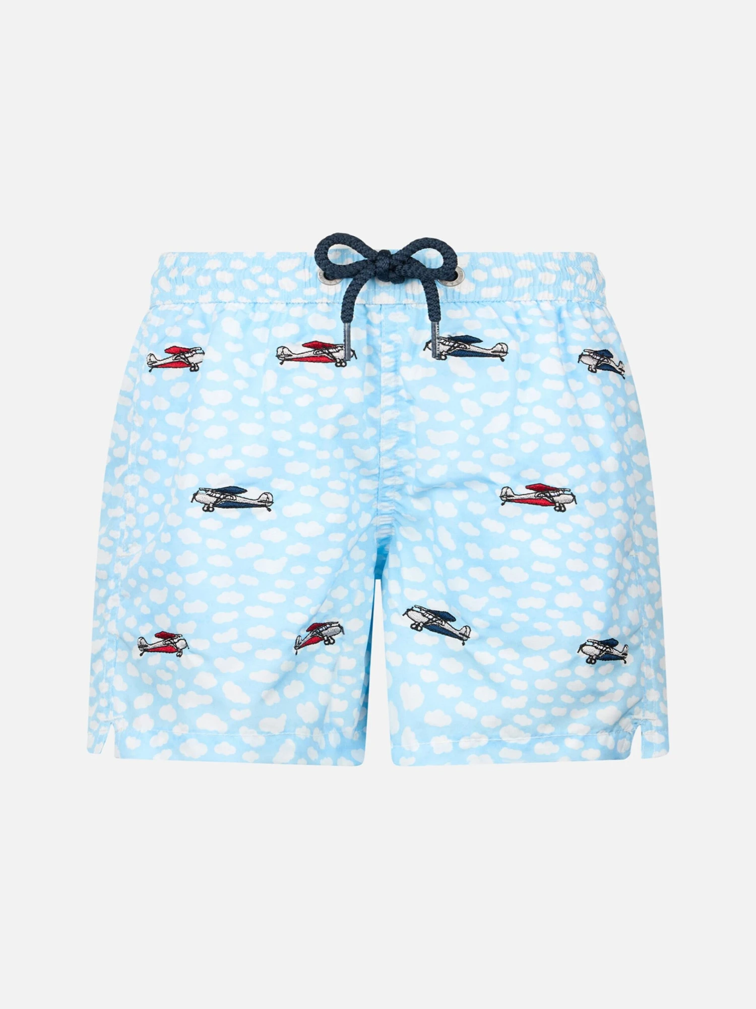 MC2 Saint Barth Boy Lightweight Fabric Swim-shorts Jean Lighting With Airplanes Embroidery 3 MC2 Saint Barth Boy Lightweight Fabric Swim-shorts Jean Lighting With Airplanes Embroidery