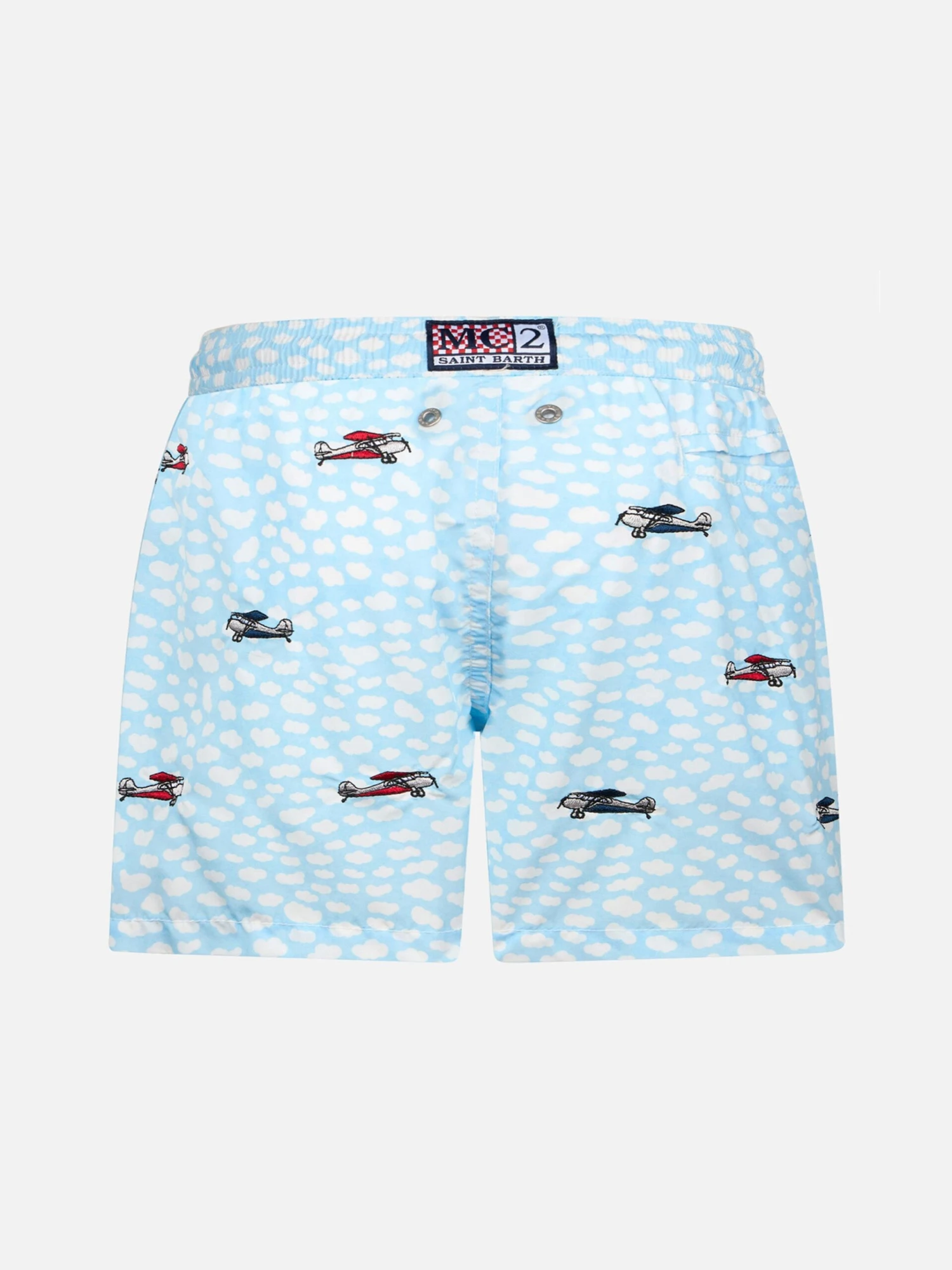 MC2 Saint Barth Boy Lightweight Fabric Swim-shorts Jean Lighting With Airplanes Embroidery 4 MC2 Saint Barth Boy Lightweight Fabric Swim-shorts Jean Lighting With Airplanes Embroidery - Image 2