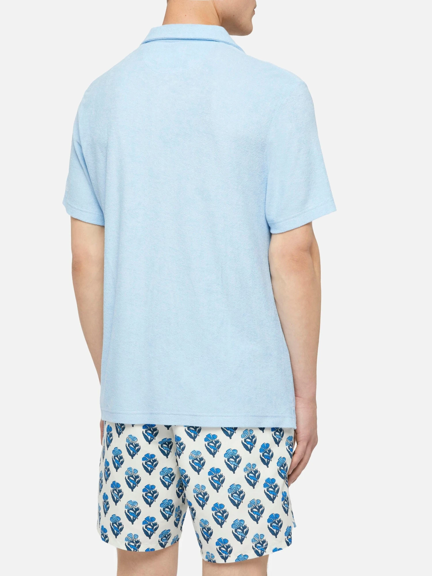 MC2 Saint Barth Jeremy Light Blue Terry Buttonless Polo Shirt 5 MC2 Saint Barth Jeremy Light Blue Terry Buttonless Polo Shirt - Image 3