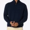 MC2 Saint Barth Man Quarter-zip Lambswool Blue Sweater Jermyn -MC2 Saint Barth Shop UID JERM00100845G STBM KNITWEAR BLUE 1