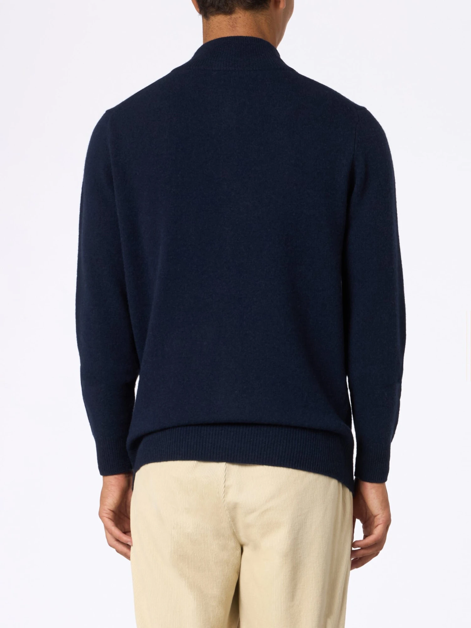 MC2 Saint Barth Man Quarter-zip Lambswool Blue Sweater Jermyn 4 MC2 Saint Barth Man Quarter-zip Lambswool Blue Sweater Jermyn - Image 2