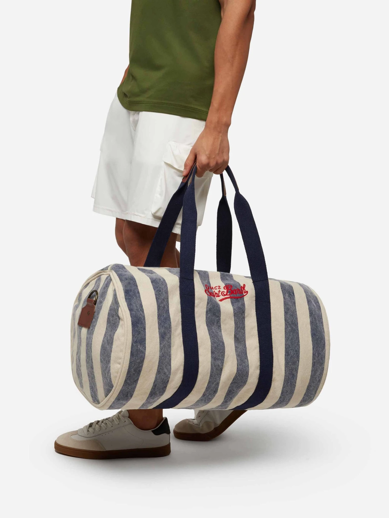 MC2 Saint Barth Travel Duffel Canvas Bag Jetleg With Striped Print 4 MC2 Saint Barth Travel Duffel Canvas Bag Jetleg With Striped Print - Image 2