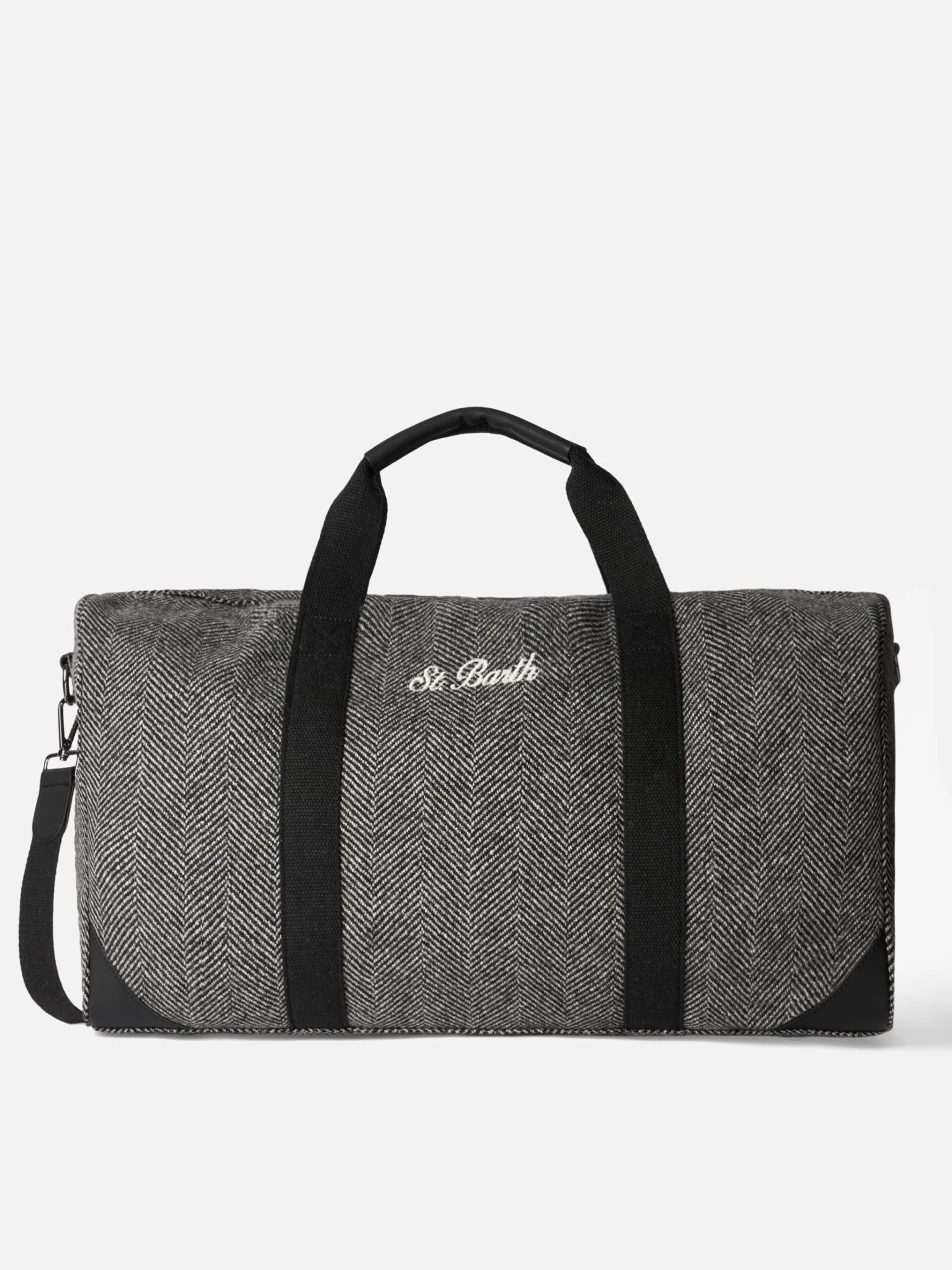MC2 Saint Barth Wooly Travel Duffel Bag Jetleg With Herringbone Print 3 MC2 Saint Barth Wooly Travel Duffel Bag Jetleg With Herringbone Print