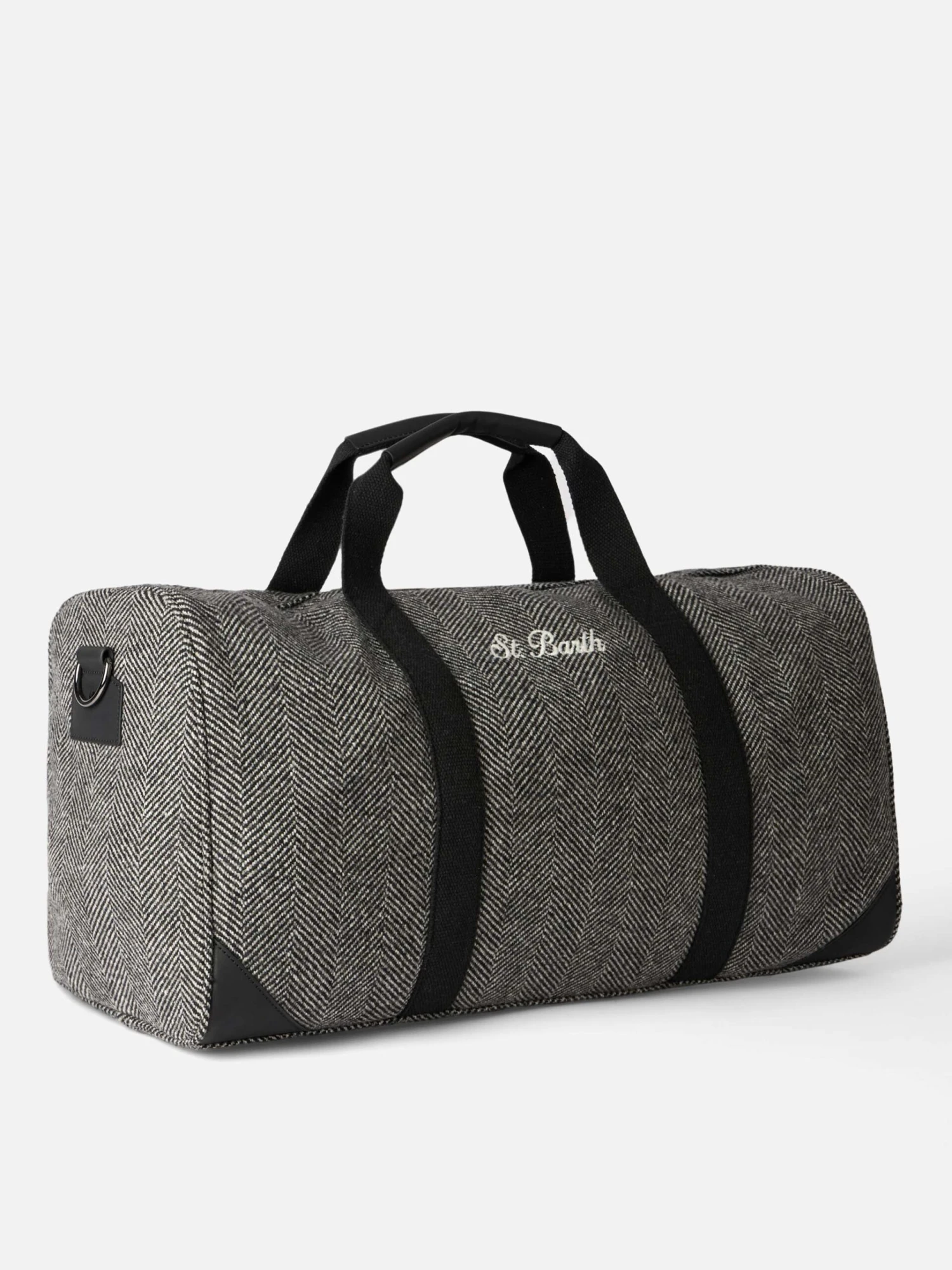 MC2 Saint Barth Wooly Travel Duffel Bag Jetleg With Herringbone Print 6 MC2 Saint Barth Wooly Travel Duffel Bag Jetleg With Herringbone Print - Image 4