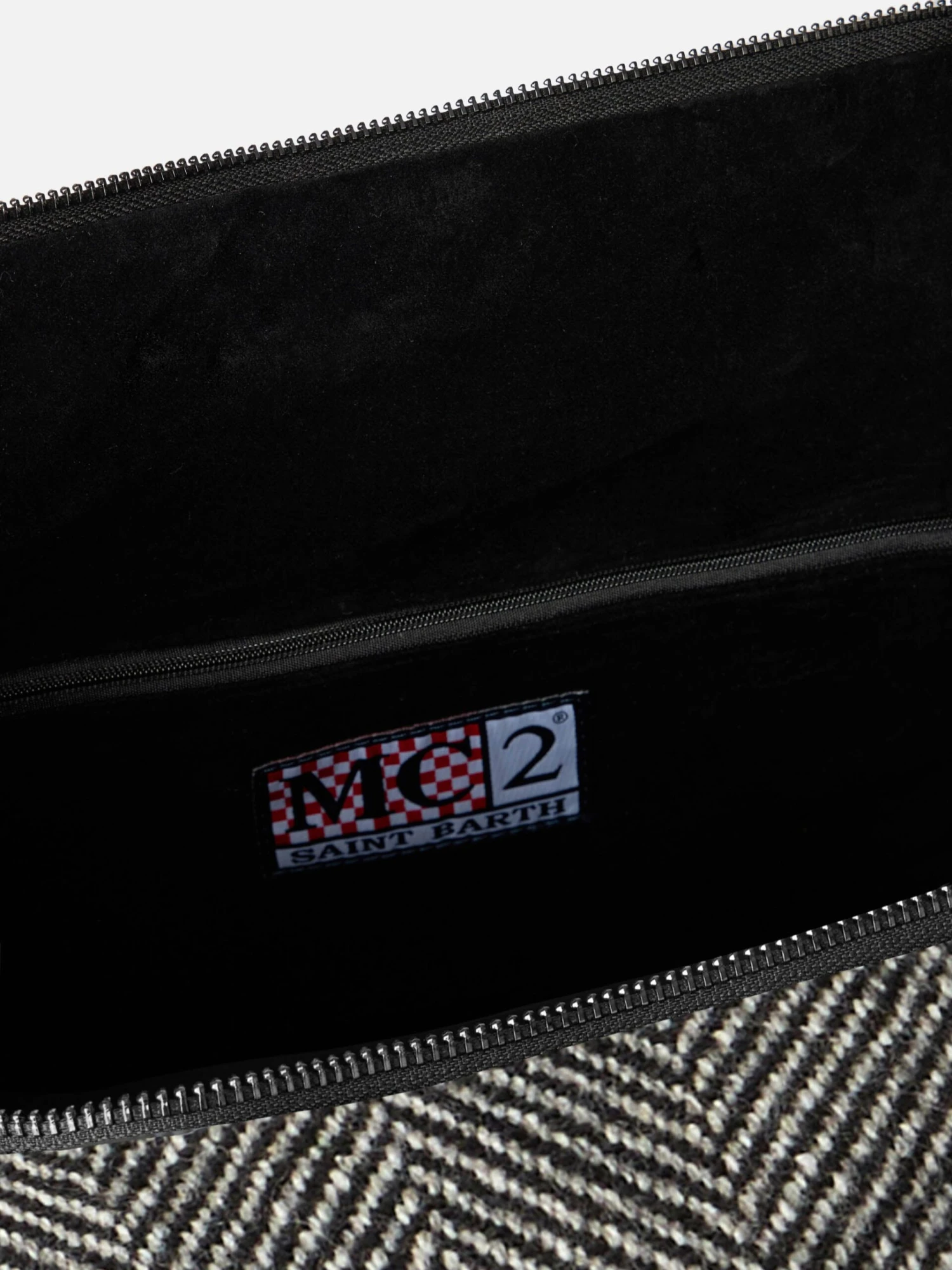 MC2 Saint Barth Wooly Travel Duffel Bag Jetleg With Herringbone Print 7 MC2 Saint Barth Wooly Travel Duffel Bag Jetleg With Herringbone Print - Image 5