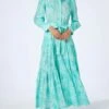 MC2 Saint Barth Woman Water Green Toile De Jouy Cotton Dress Jensen
