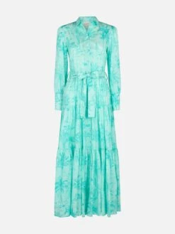 MC2 Saint Barth Woman Water Green Toile De Jouy Cotton Dress Jensen -MC2 Saint Barth Shop UID JNS000101273F WOMAN DRESS VERDEACQUA 20240727163500 4
