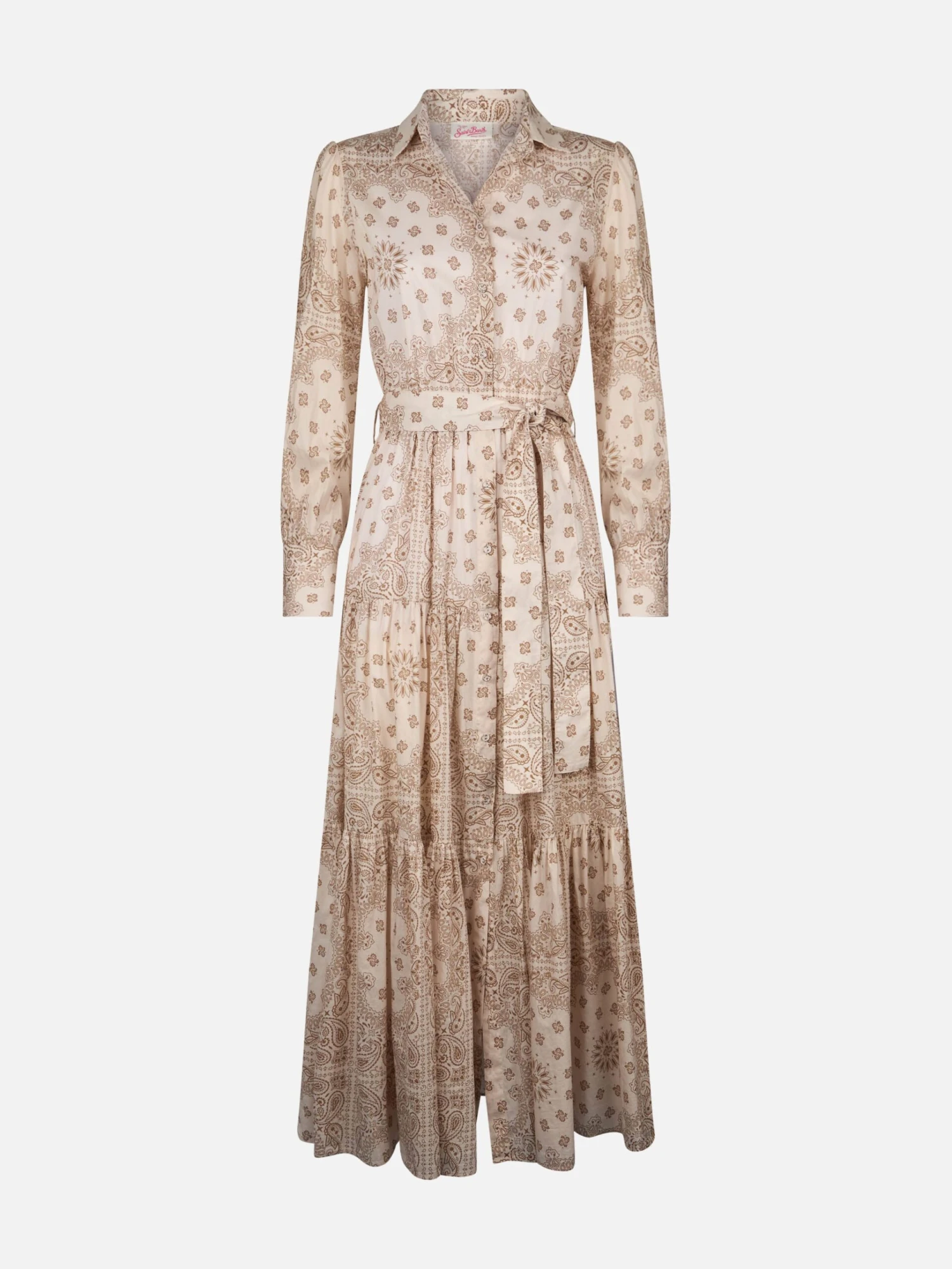 MC2 Saint Barth Woman Beige Bandanna Cotton Dress Jensen 6 MC2 Saint Barth Woman Beige Bandanna Cotton Dress Jensen - Image 4