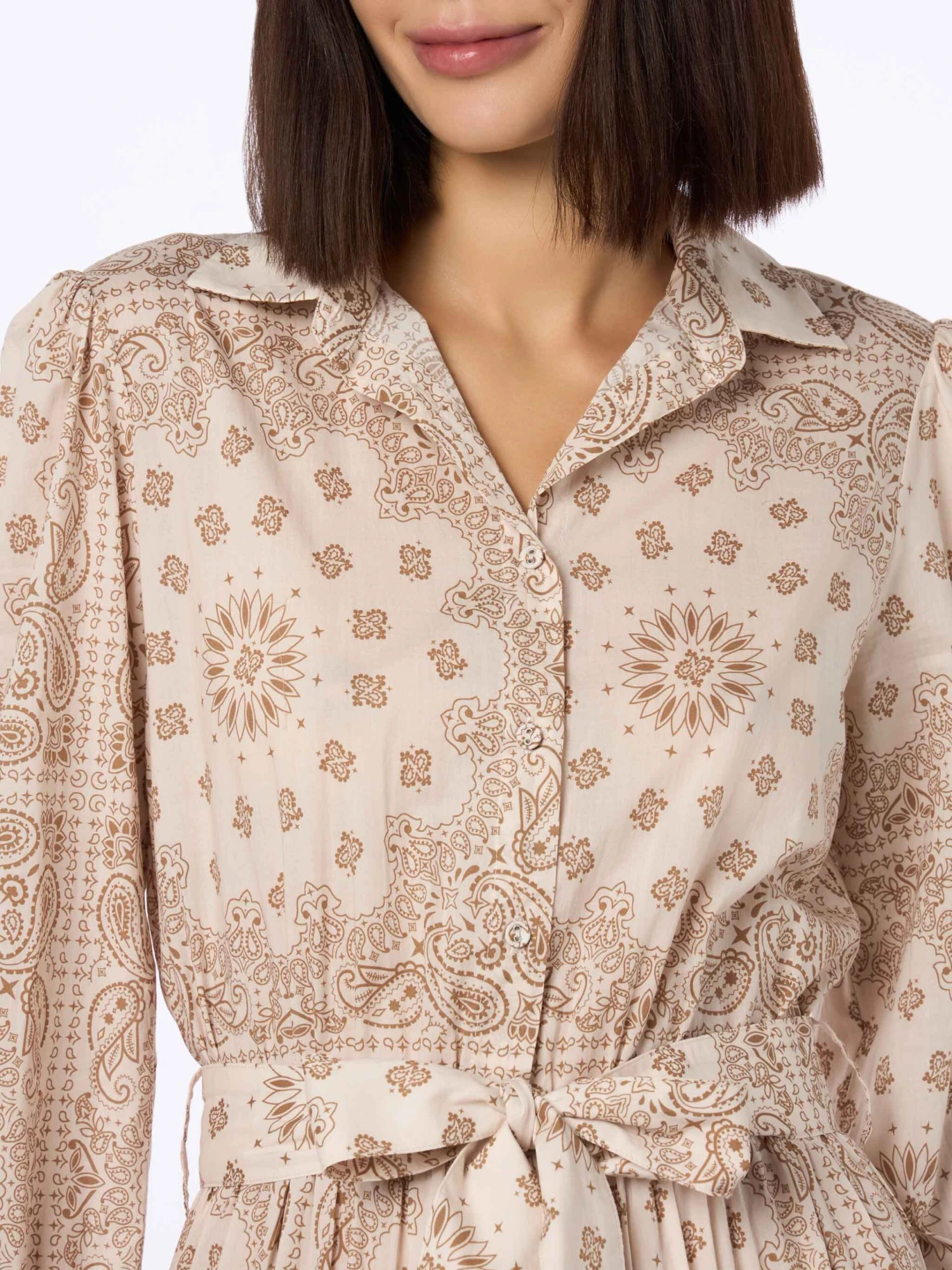 MC2 Saint Barth Woman Beige Bandanna Cotton Dress Jensen 5 MC2 Saint Barth Woman Beige Bandanna Cotton Dress Jensen - Image 3