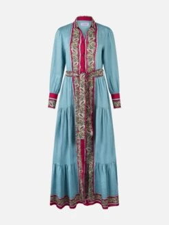 MC2 Saint Barth Woman Light Blue Linen Dress Jensen With Paisley Placed Print -MC2 Saint Barth Shop UID JNS000303462B WOMAN DRESS 0 20240709213504 4