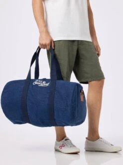 MC2 Saint Barth Blue Linen Travel Duffle Bag Jetleg -MC2 Saint Barth Shop UID JTEL00800127F ACCESSORY BAG BLUE 20240620113500 1