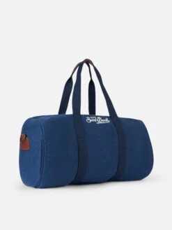 MC2 Saint Barth Blue Linen Travel Duffle Bag Jetleg -MC2 Saint Barth Shop UID JTEL00800127F ACCESSORY BAG BLUE 20240709213504 4