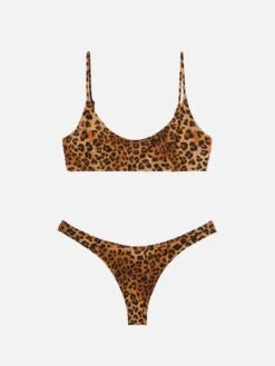 MC2 Saint Barth Bralette Bikini Judy Naomi With Cheeky Swim Briefs And Animalier Print