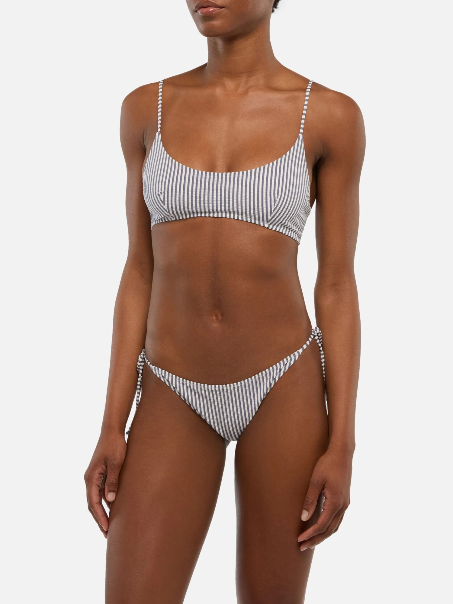 MC2 Saint Barth Virgo Classic Swim Briefs With Striped Print - Judy Seersucker Bralette Top With Striped Print 4 MC2 Saint Barth Virgo Classic Swim Briefs With Striped Print - Judy Seersucker Bralette Top With Striped Print - Image 2