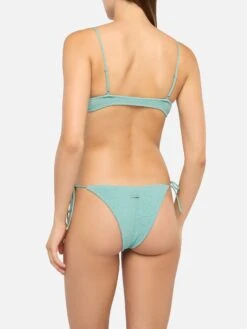 MC2 Saint Barth Bralette Bikini Judy Marielle In Sage Green Crinkle Lurex -MC2 Saint Barth Shop UID JUD000705771H WOMAN TOPBIKINI GREEN PLAIN.COLOR MC2 3