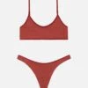 MC2 Saint Barth Bralette Bikini Judy Naomi With Cheeky Swim Briefs In Rust Orange Crinkle 1 MC2 Saint Barth Bralette Bikini Judy Naomi With Cheeky Swim Briefs In Rust Orange Crinkle -MC2 Saint Barth Shop UID JUD000901345H WOMAN TOPBIKINI RED PLAIN.COLOR MC2 UID NAO001101345H WOMAN BOTTOMBIKINI RED 4