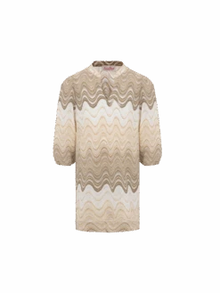 MC2 Saint Barth Jumeira Jr Gold Raschel Knit Short Dress