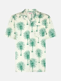 MC2 Saint Barth Man Cotton Shirt Kalea With Palm Print 9 MC2 Saint Barth Man Cotton Shirt Kalea With Palm Print -MC2 Saint Barth Shop UID KALE00100840F MAN SHIRT WHITE 1